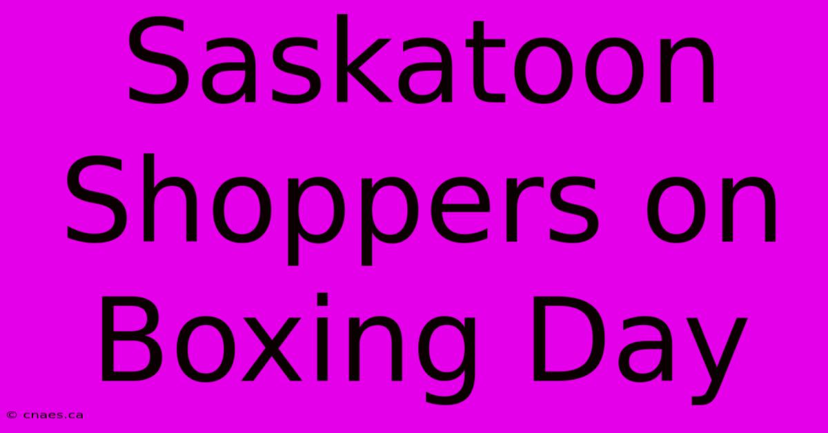 Saskatoon Shoppers On Boxing Day