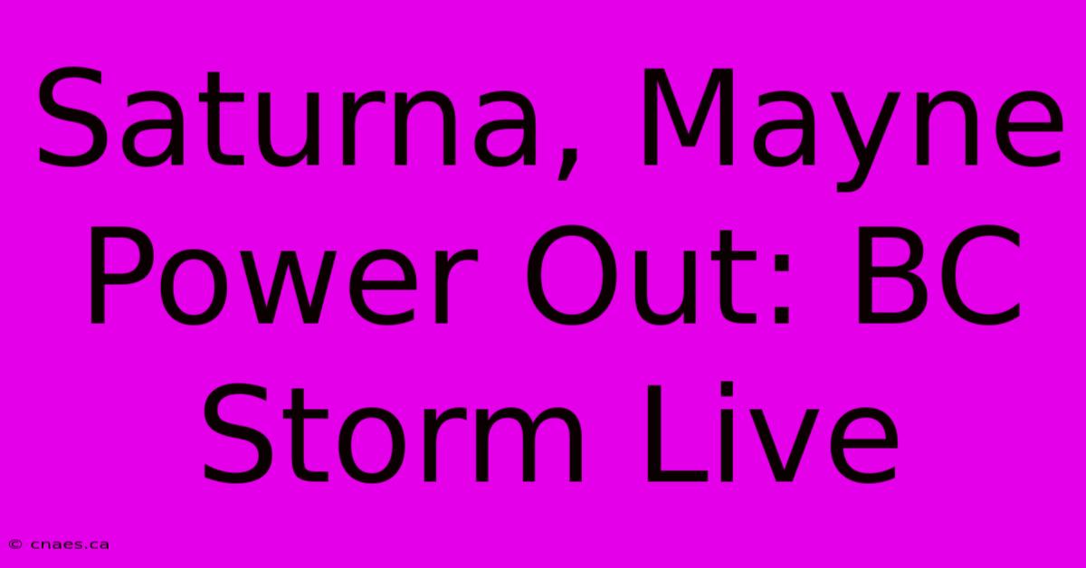 Saturna, Mayne Power Out: BC Storm Live