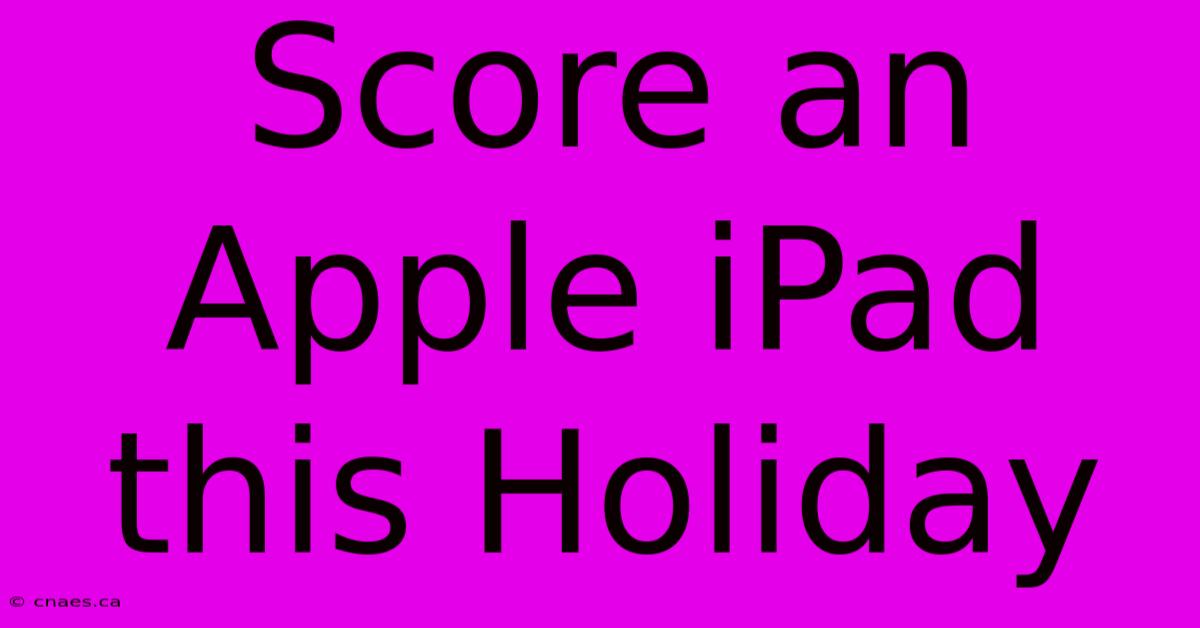 Score An Apple IPad This Holiday