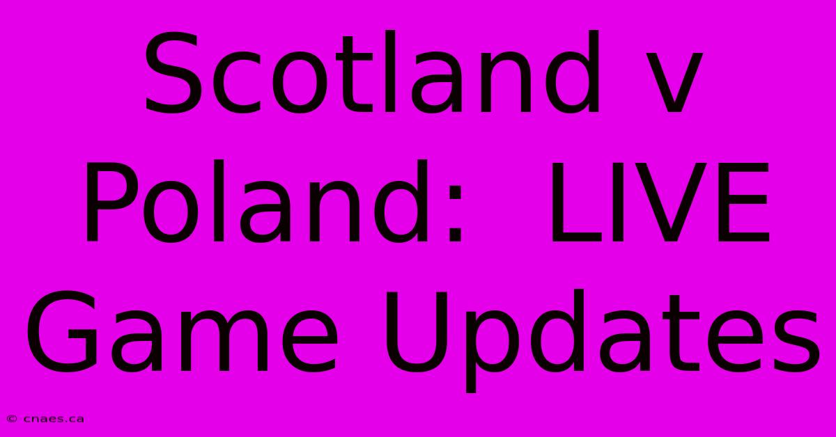 Scotland V Poland:  LIVE Game Updates