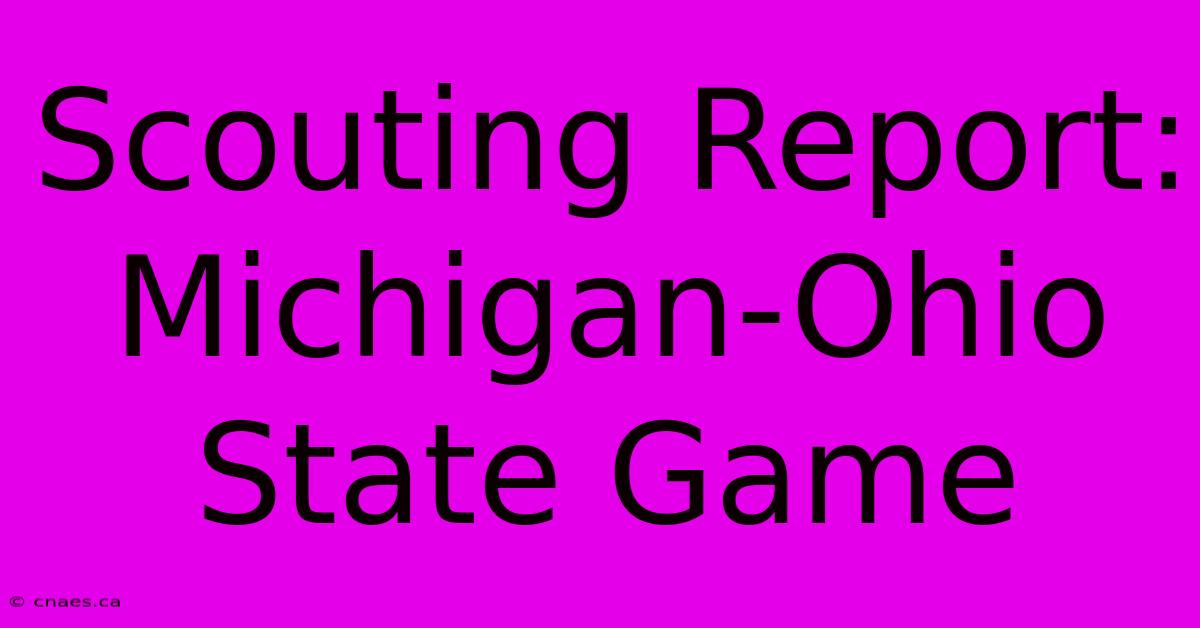 Scouting Report: Michigan-Ohio State Game