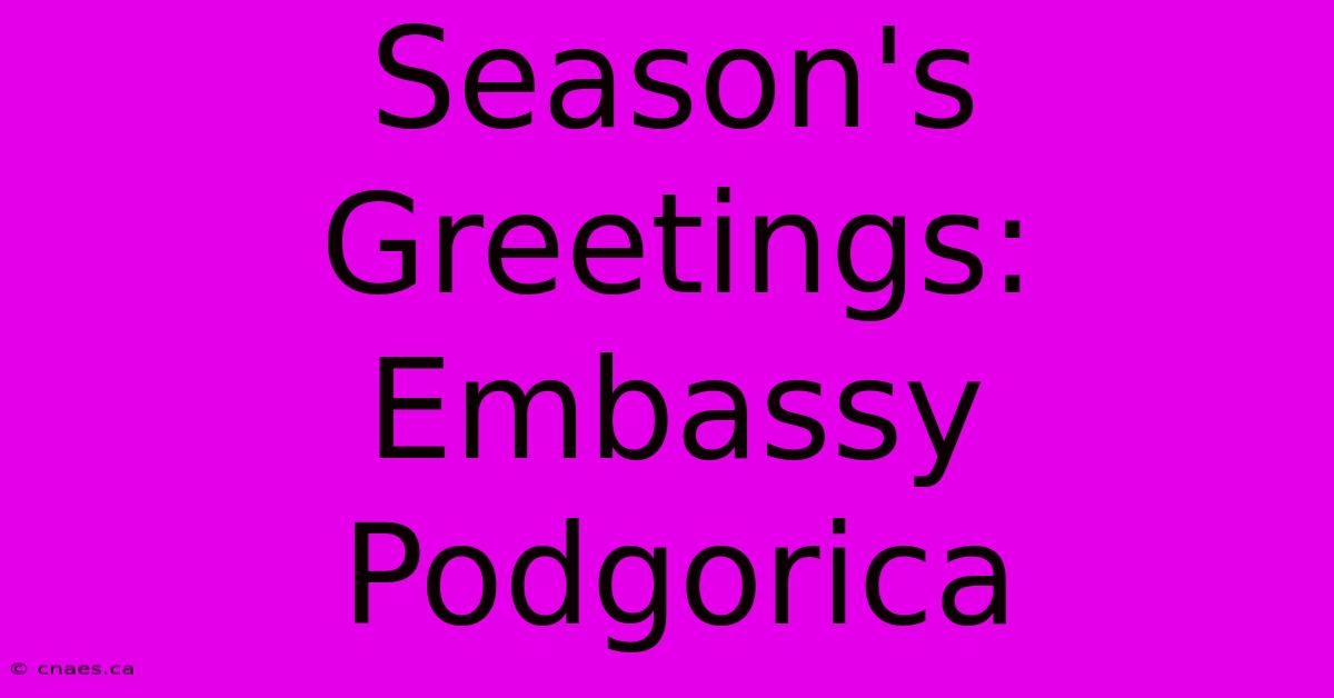 Season's Greetings: Embassy Podgorica