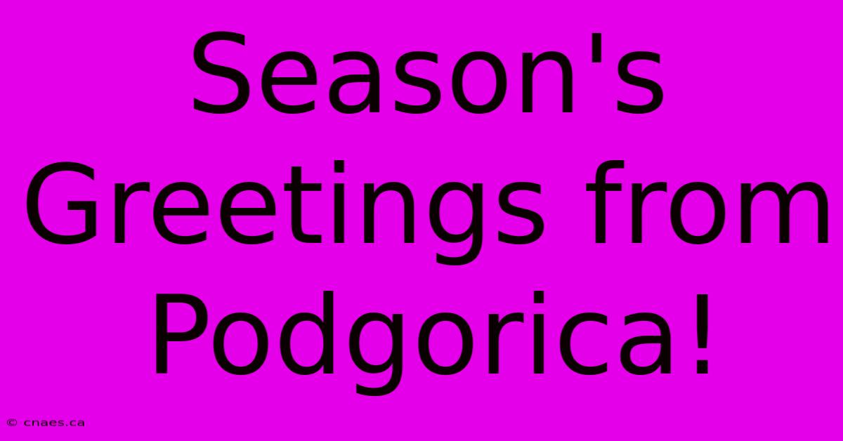 Season's Greetings From Podgorica!