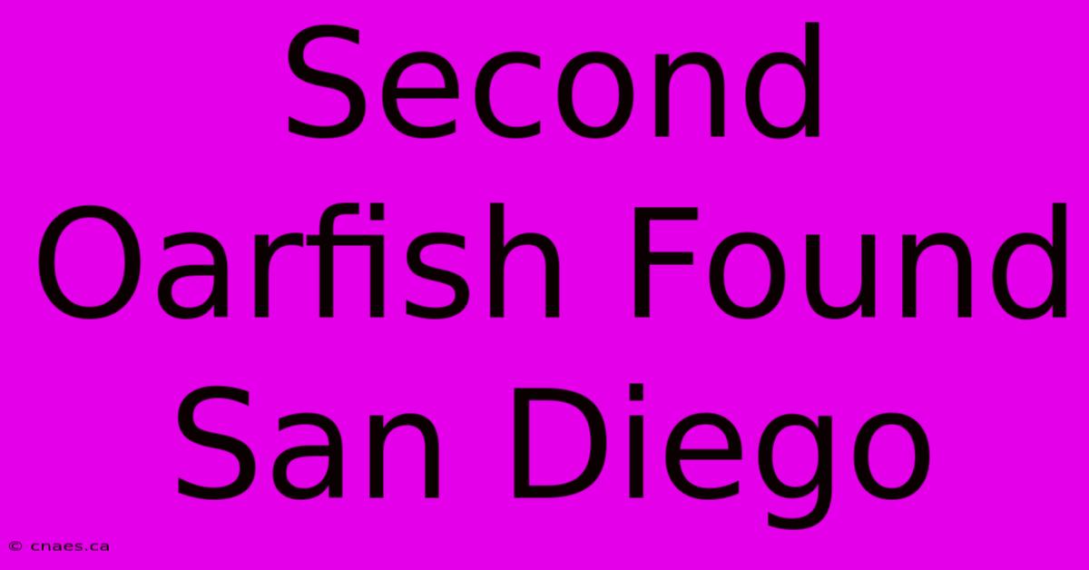 Second Oarfish Found San Diego