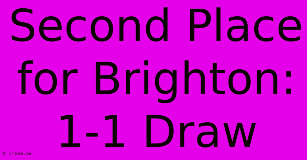 Second Place For Brighton: 1-1 Draw