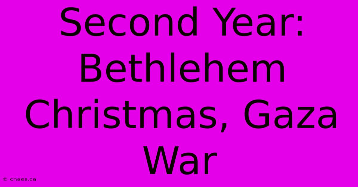 Second Year: Bethlehem Christmas, Gaza War