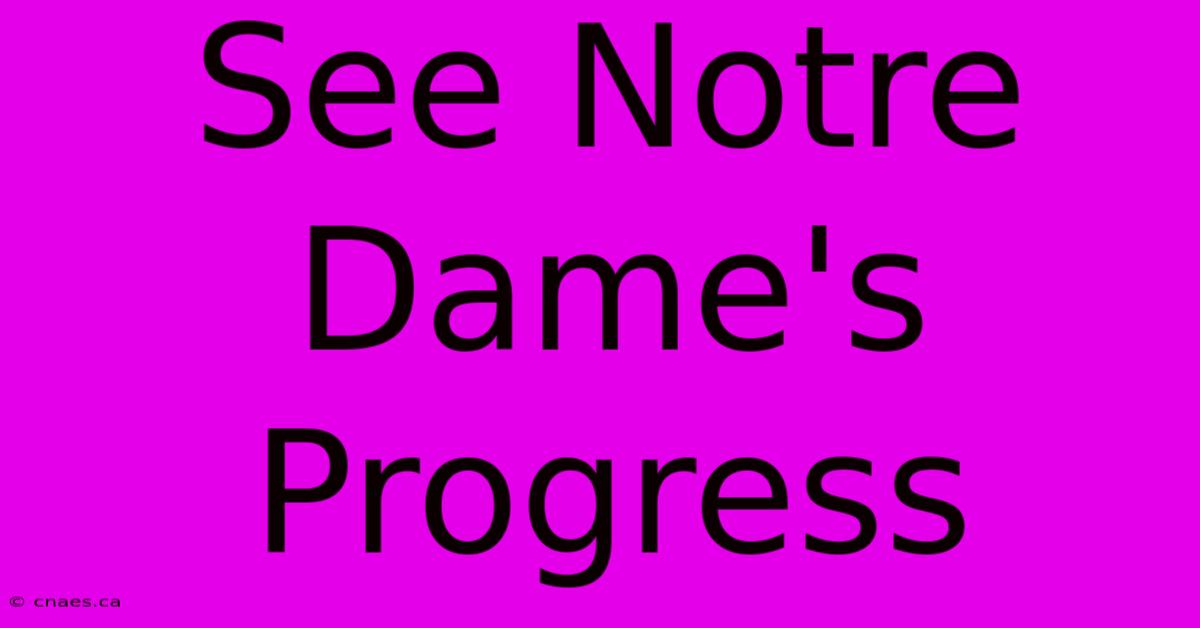 See Notre Dame's Progress