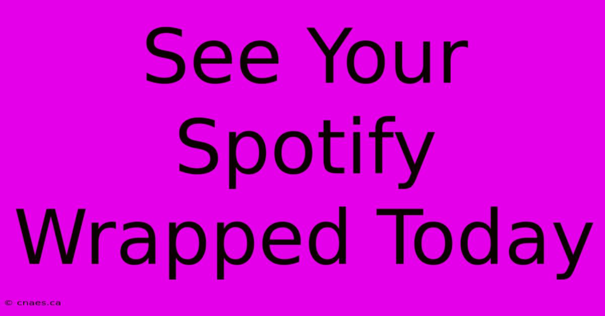 See Your Spotify Wrapped Today