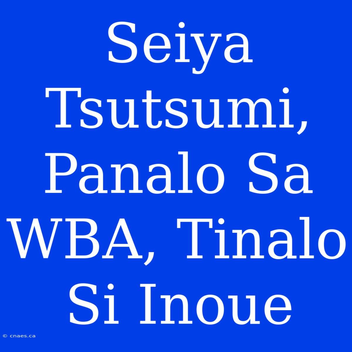 Seiya Tsutsumi, Panalo Sa WBA, Tinalo Si Inoue