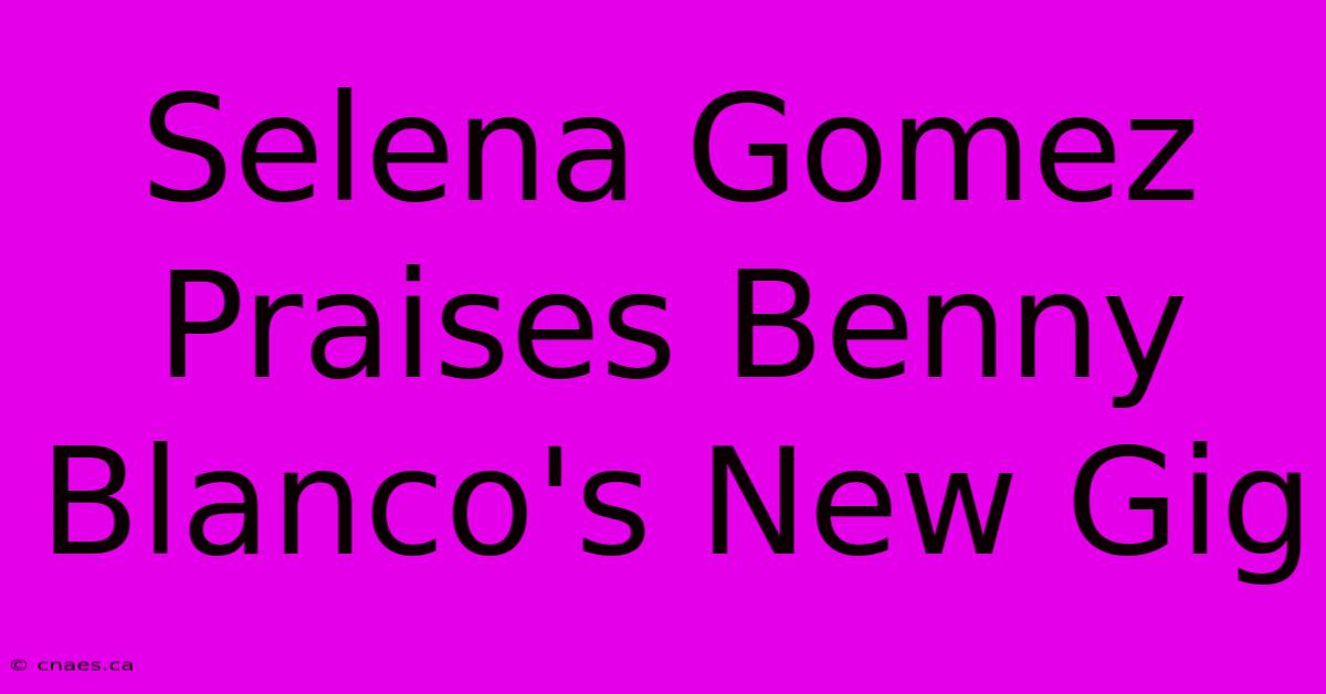 Selena Gomez Praises Benny Blanco's New Gig