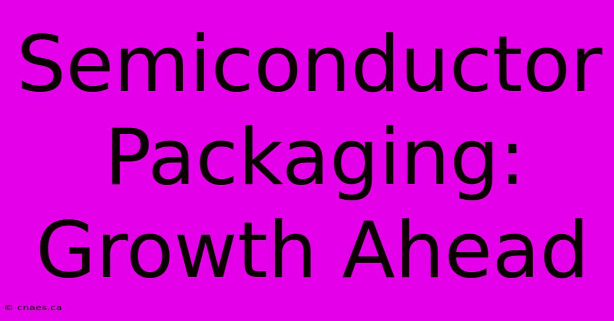 Semiconductor Packaging: Growth Ahead