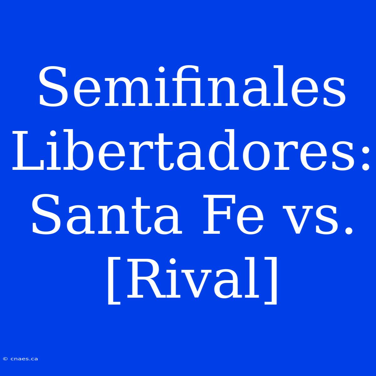 Semifinales Libertadores: Santa Fe Vs. [Rival]