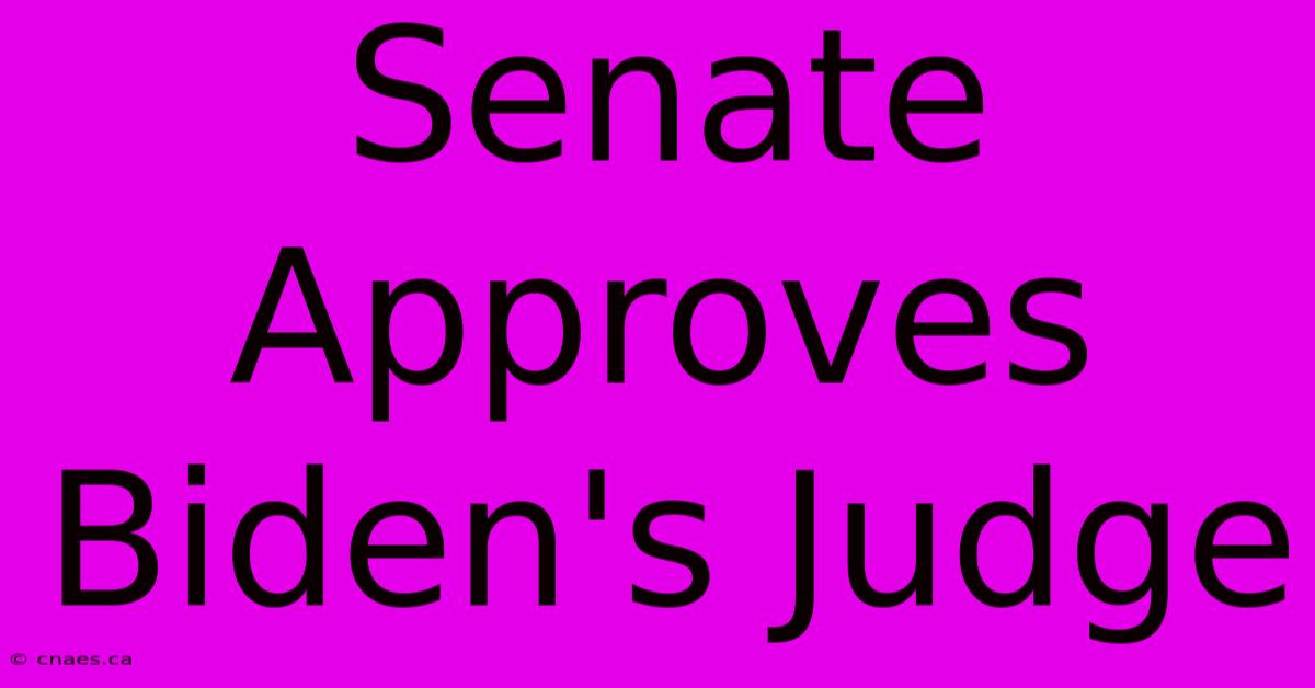 Senate Approves Biden's Judge