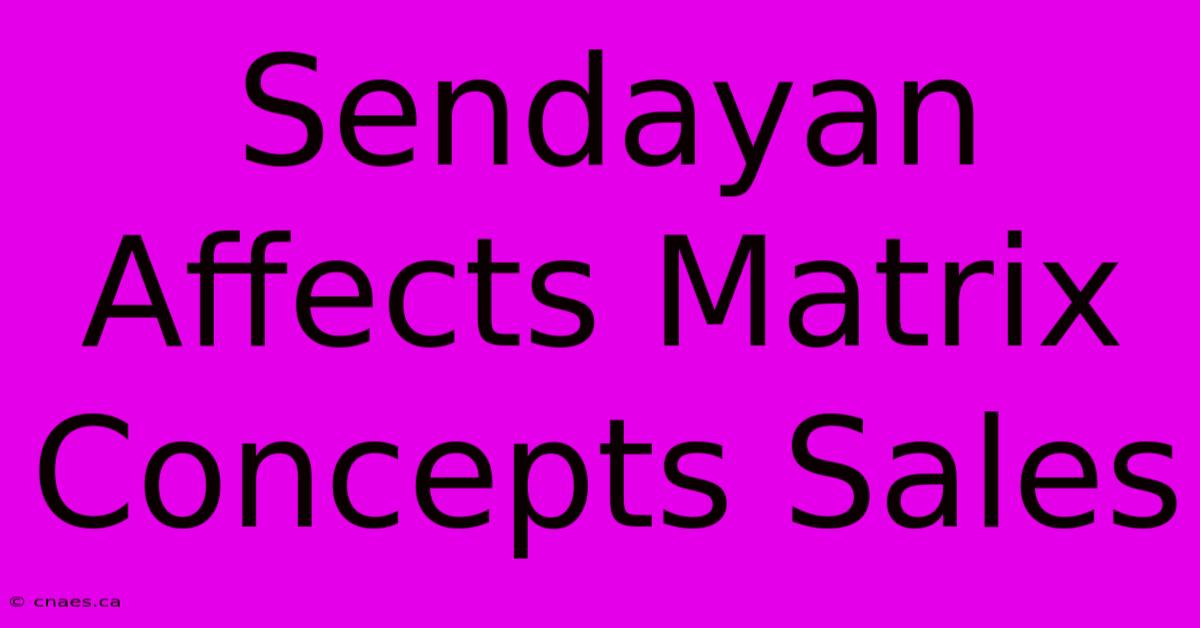 Sendayan Affects Matrix Concepts Sales