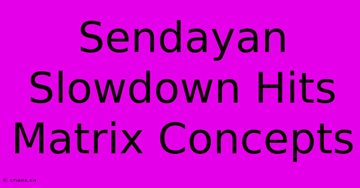 Sendayan Slowdown Hits Matrix Concepts