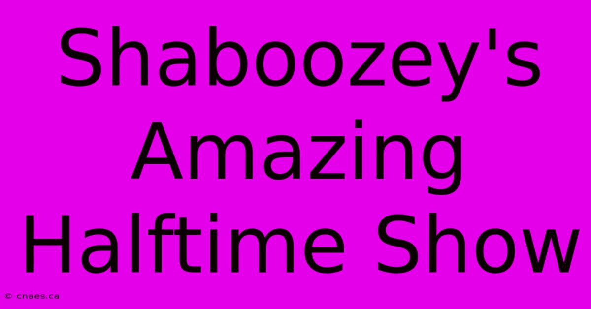 Shaboozey's Amazing Halftime Show