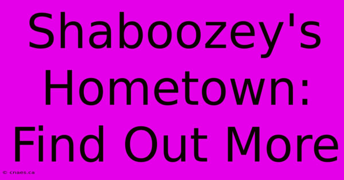 Shaboozey's Hometown: Find Out More