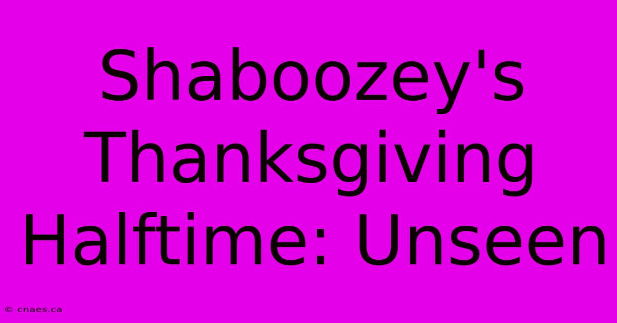 Shaboozey's Thanksgiving Halftime: Unseen