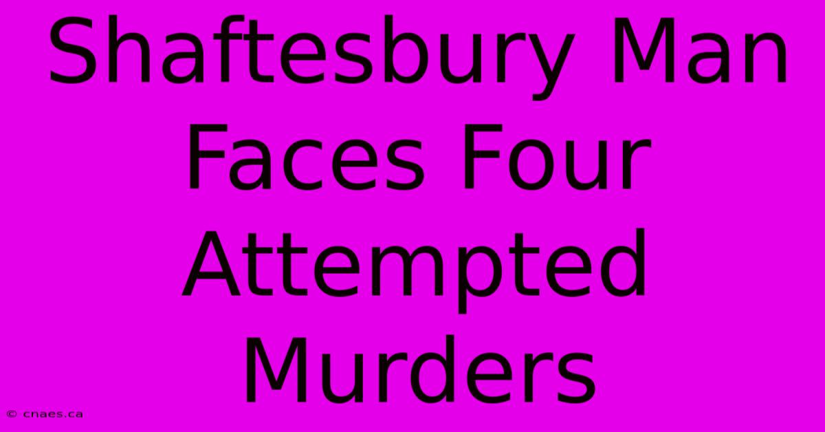 Shaftesbury Man Faces Four Attempted Murders