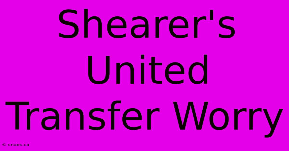 Shearer's United Transfer Worry