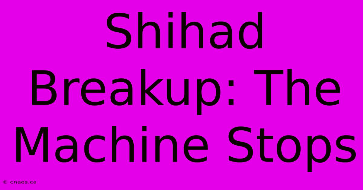 Shihad Breakup: The Machine Stops