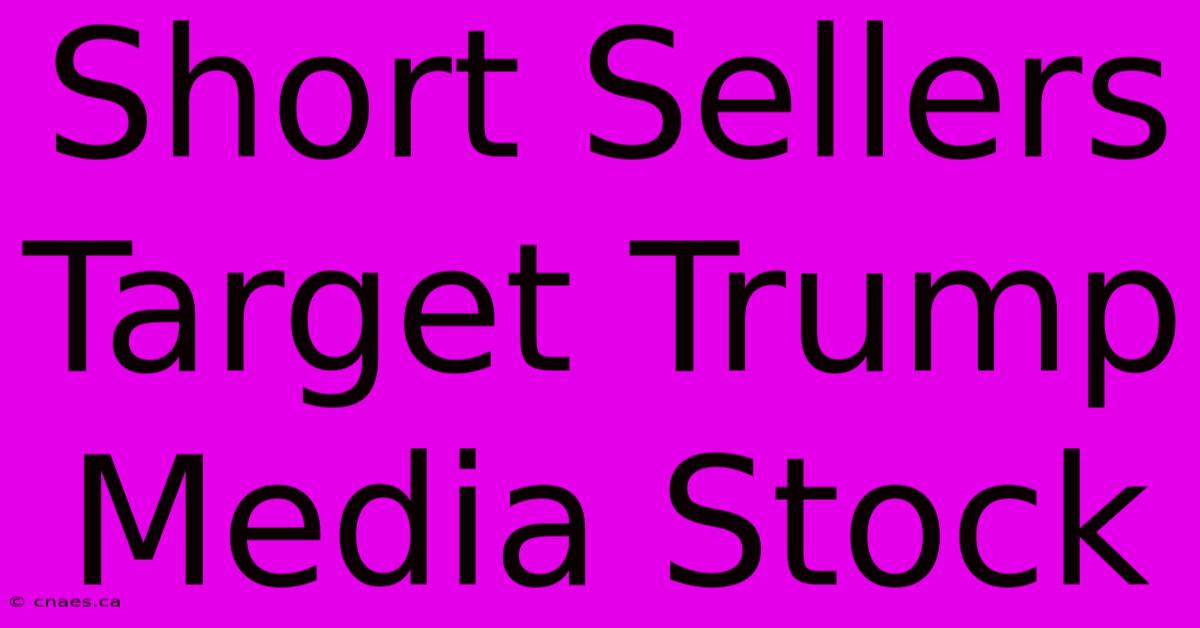 Short Sellers Target Trump Media Stock