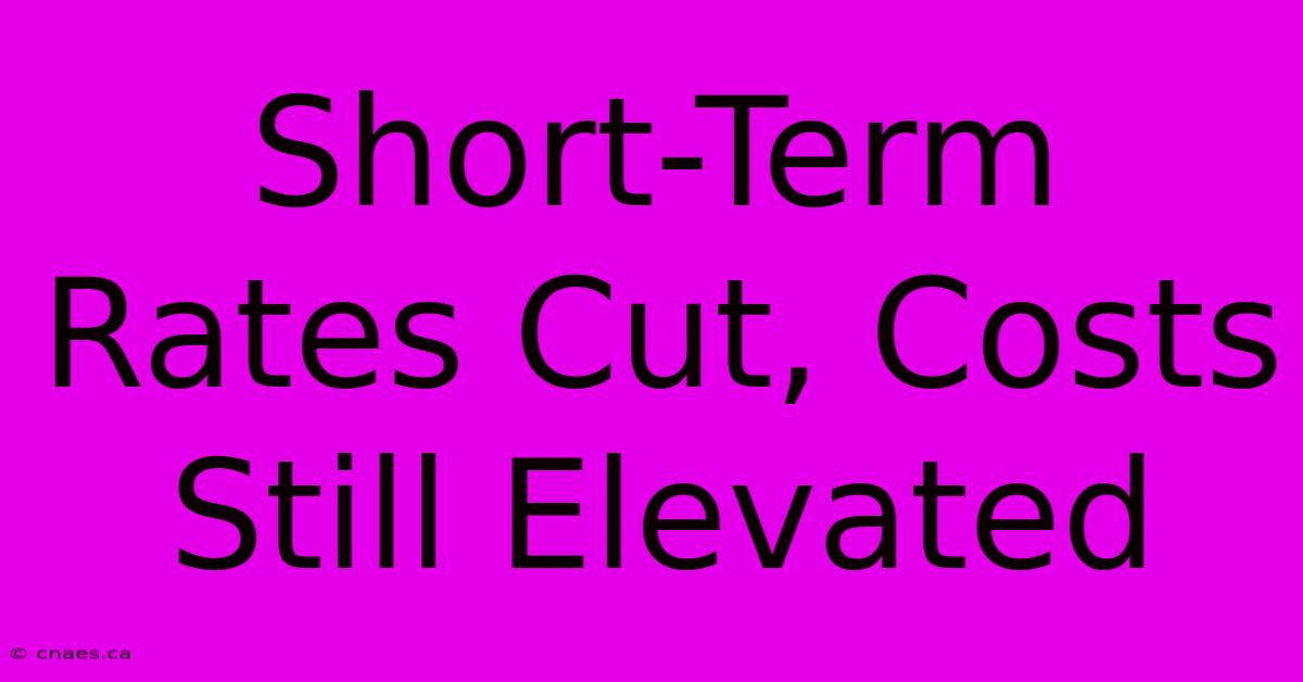 Short-Term Rates Cut, Costs Still Elevated