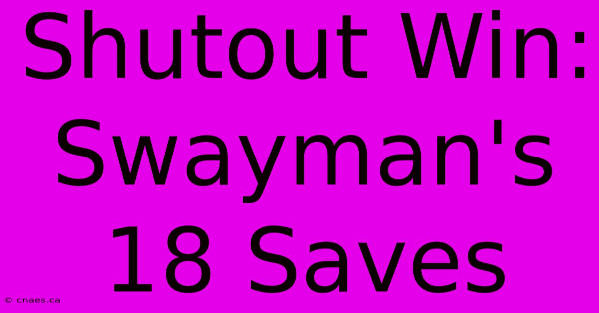 Shutout Win: Swayman's 18 Saves