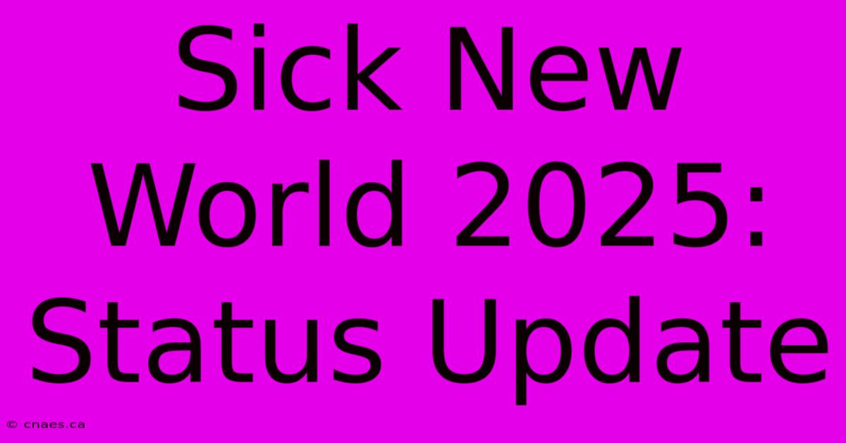 Sick New World 2025: Status Update