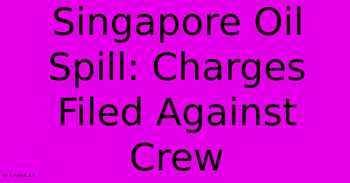 Singapore Oil Spill: Charges Filed Against Crew