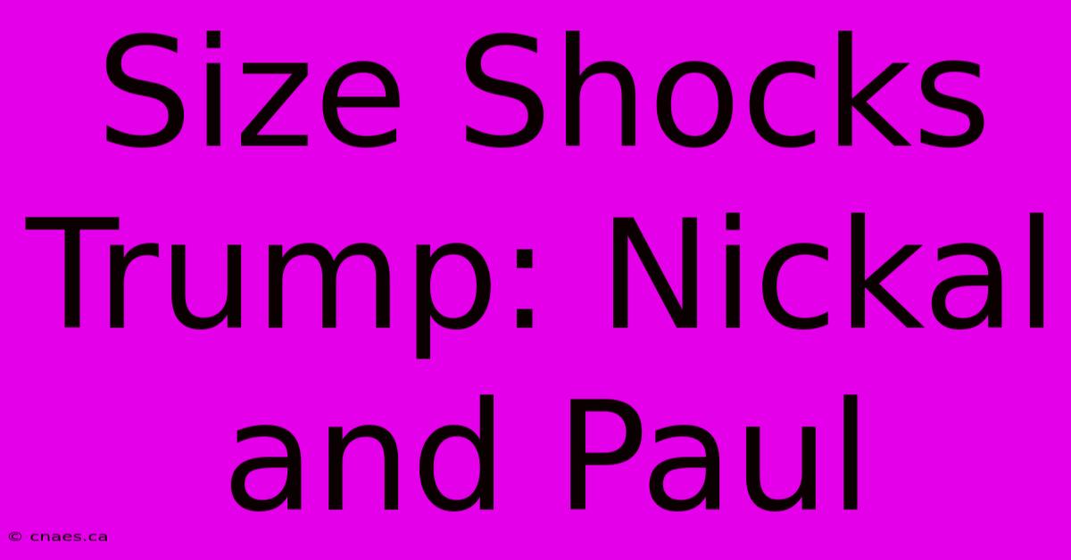 Size Shocks Trump: Nickal And Paul