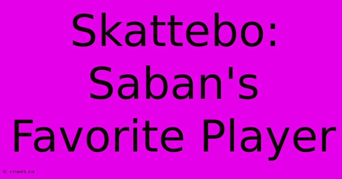 Skattebo: Saban's Favorite Player