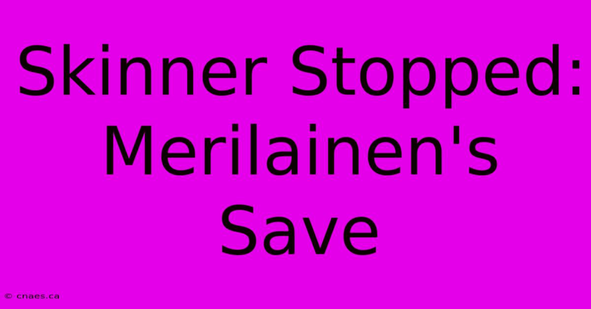 Skinner Stopped: Merilainen's Save