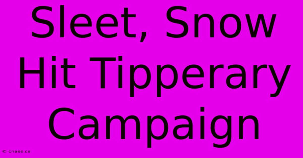 Sleet, Snow Hit Tipperary Campaign