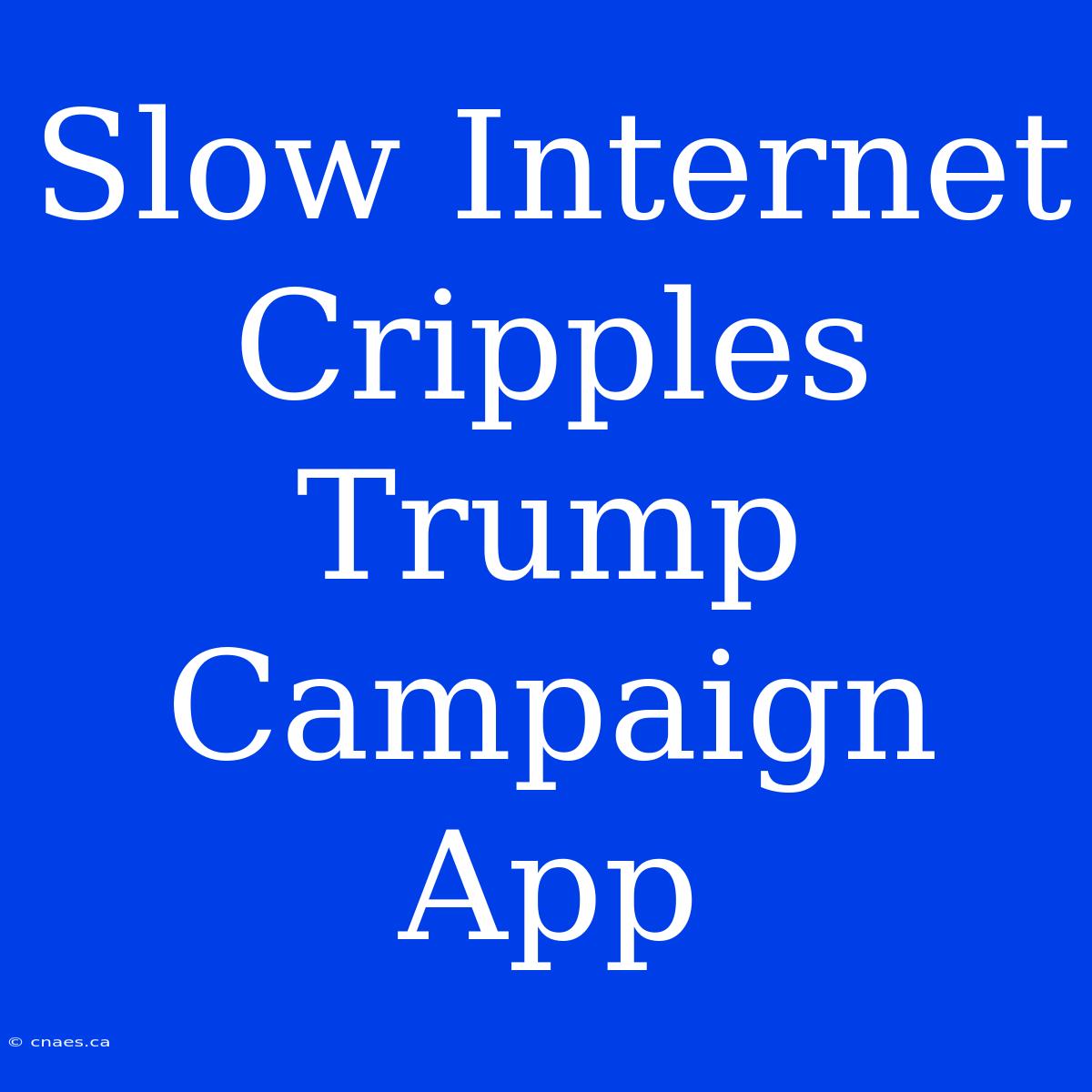 Slow Internet Cripples Trump Campaign App