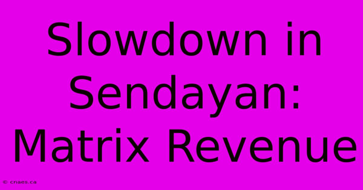 Slowdown In Sendayan: Matrix Revenue