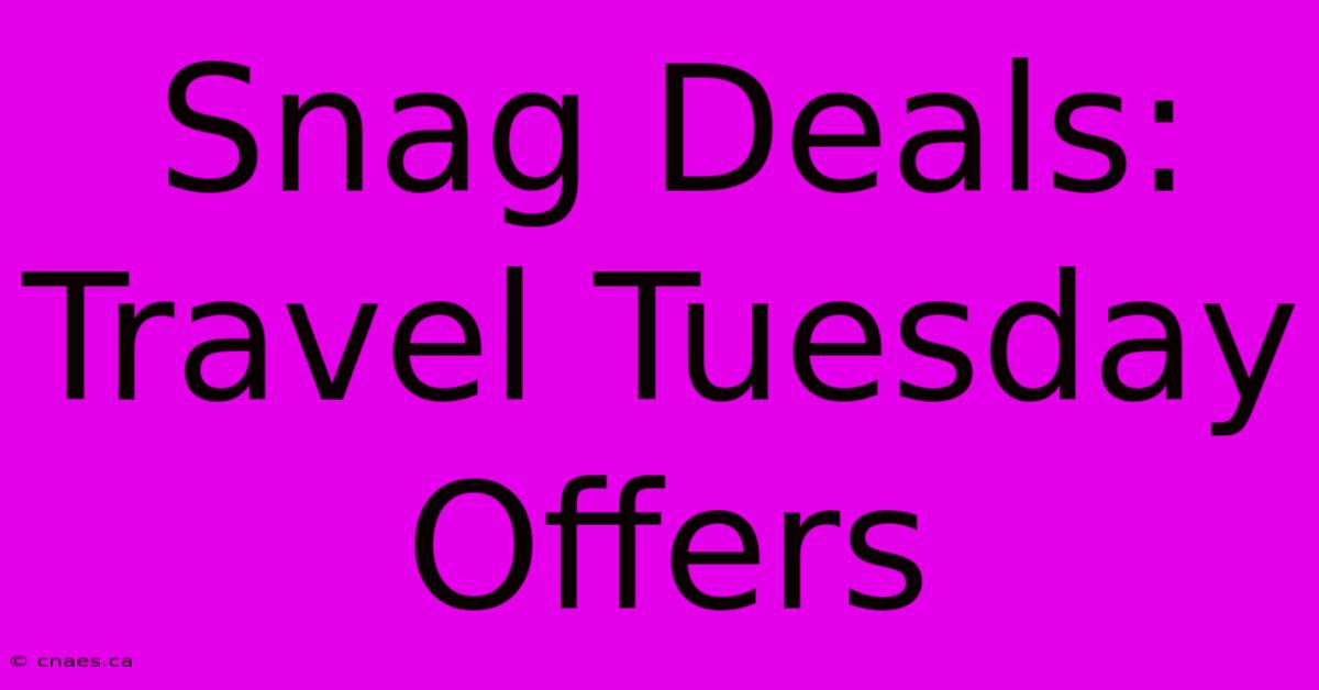 Snag Deals: Travel Tuesday Offers