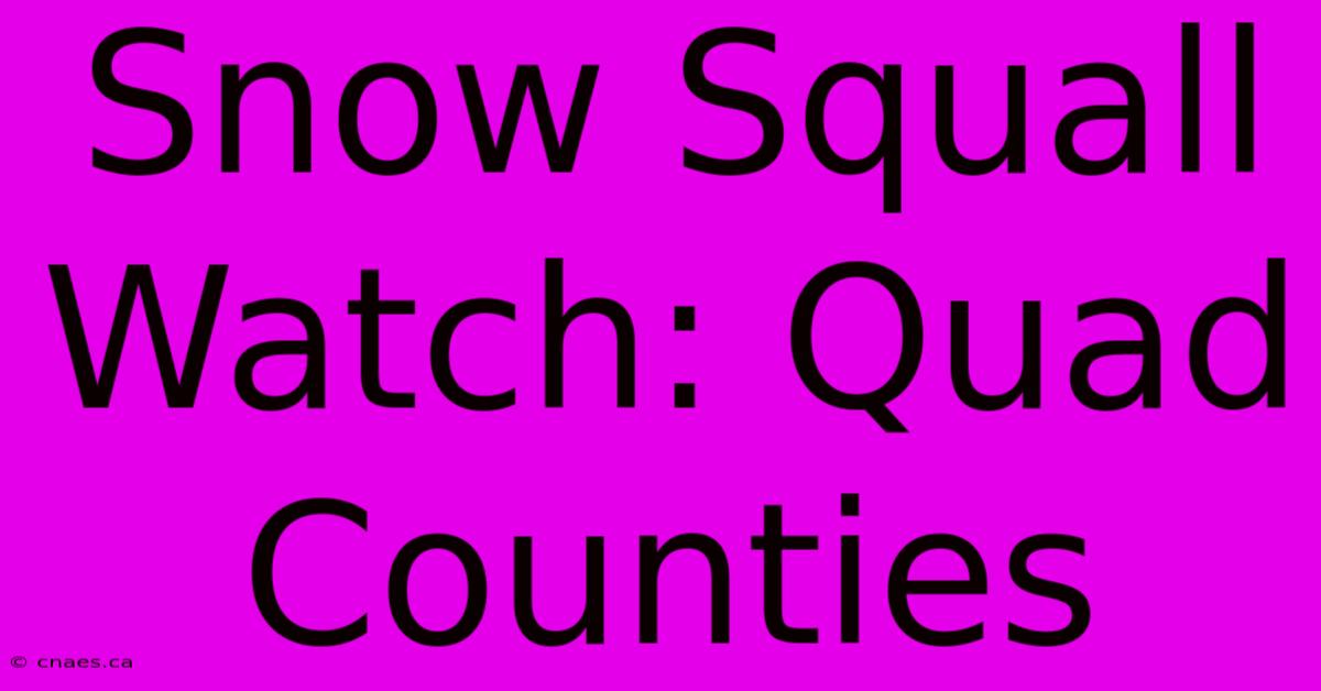 Snow Squall Watch: Quad Counties