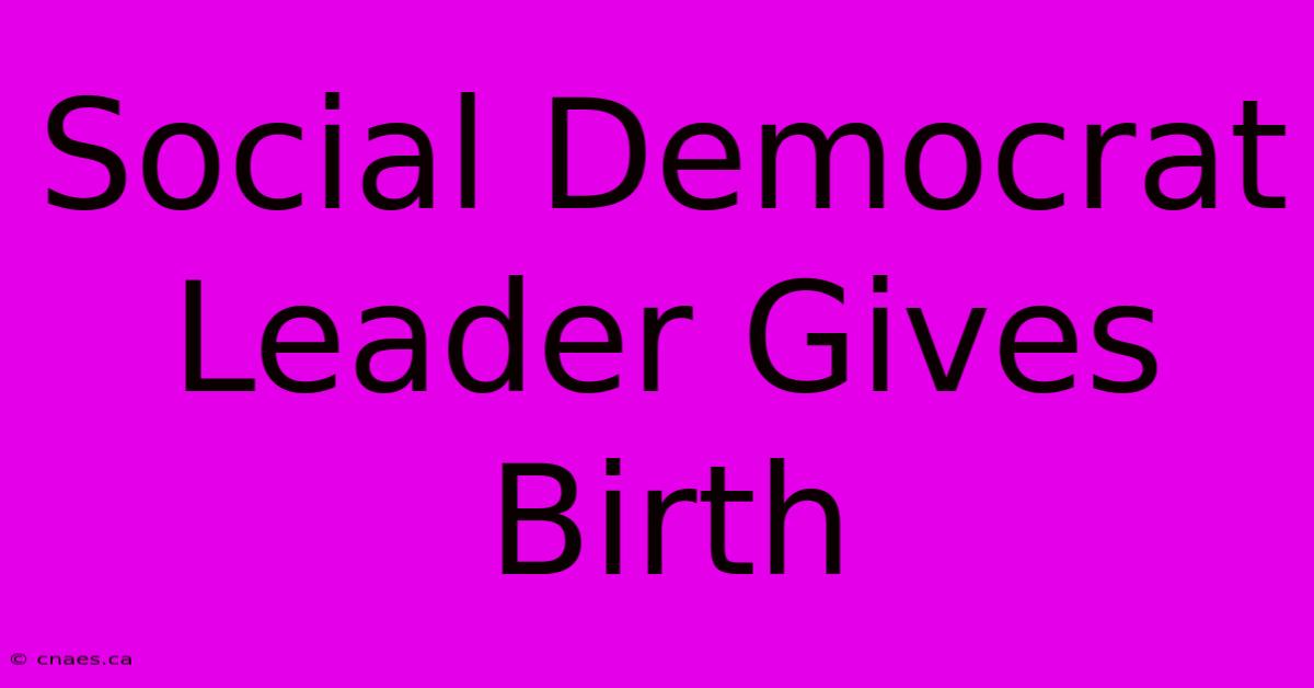 Social Democrat Leader Gives Birth