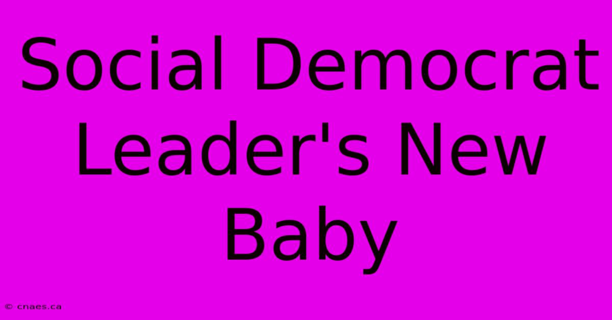 Social Democrat Leader's New Baby