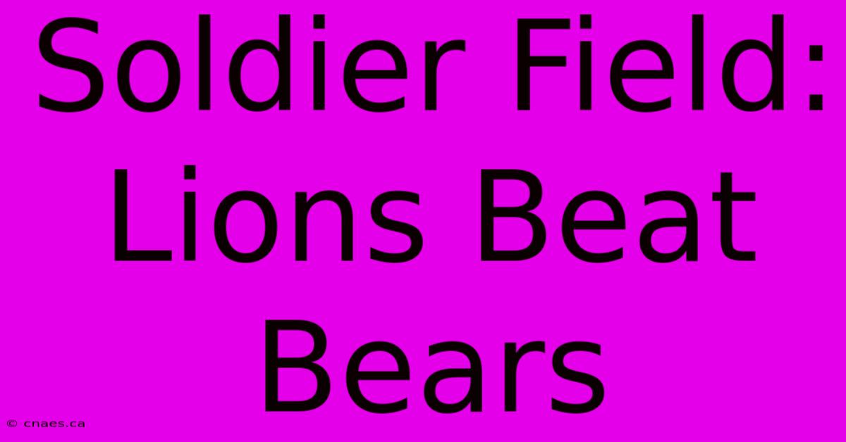 Soldier Field: Lions Beat Bears