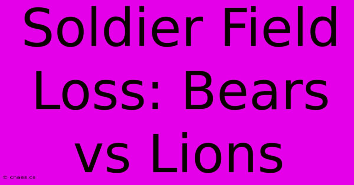 Soldier Field Loss: Bears Vs Lions