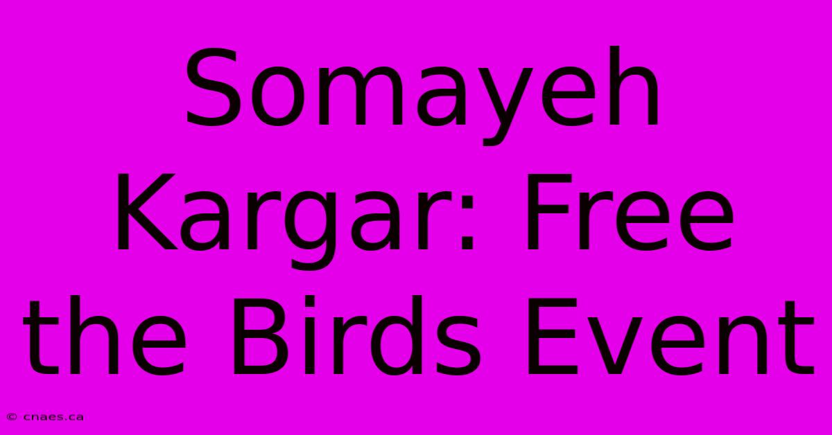 Somayeh Kargar: Free The Birds Event