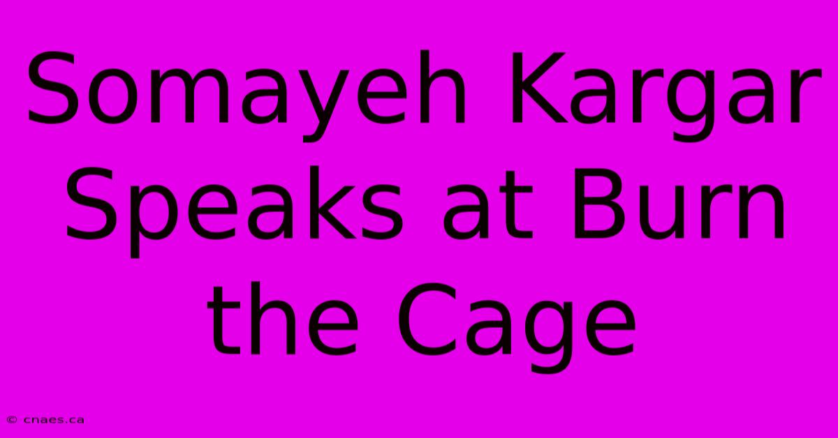 Somayeh Kargar Speaks At Burn The Cage