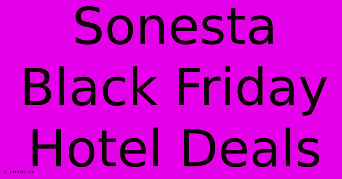 Sonesta Black Friday Hotel Deals