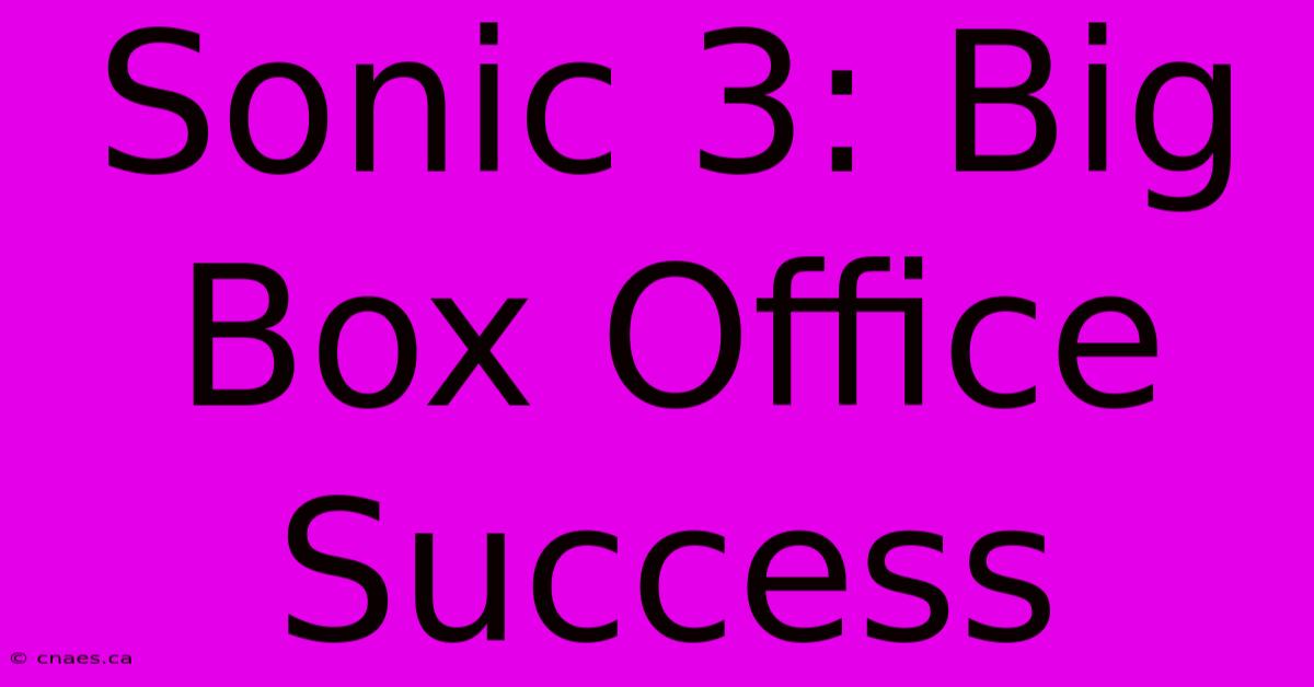 Sonic 3: Big Box Office Success