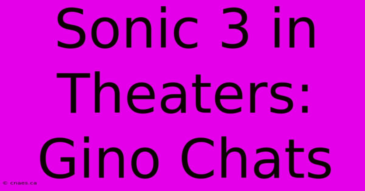 Sonic 3 In Theaters: Gino Chats