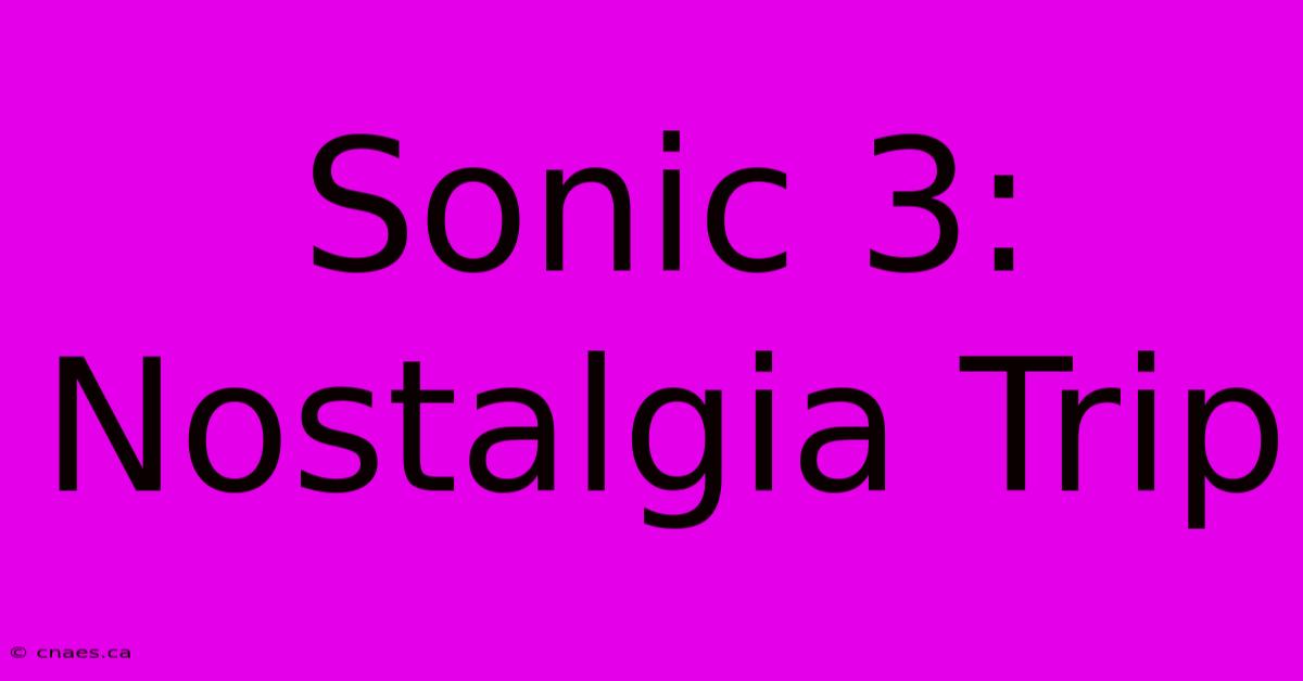 Sonic 3: Nostalgia Trip