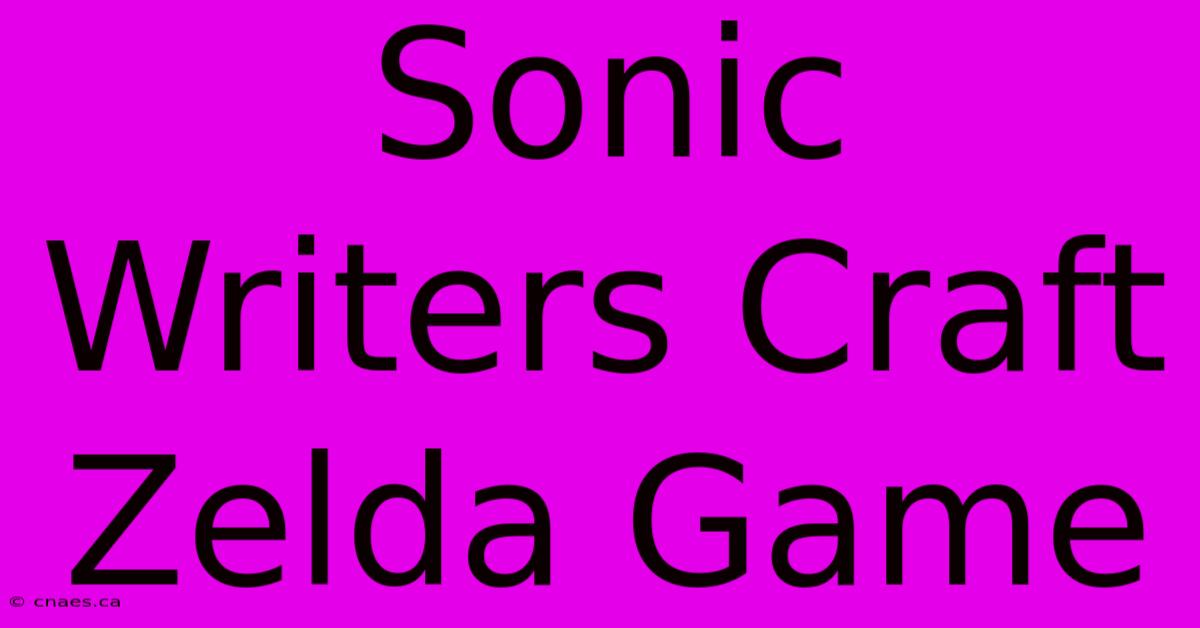 Sonic Writers Craft Zelda Game