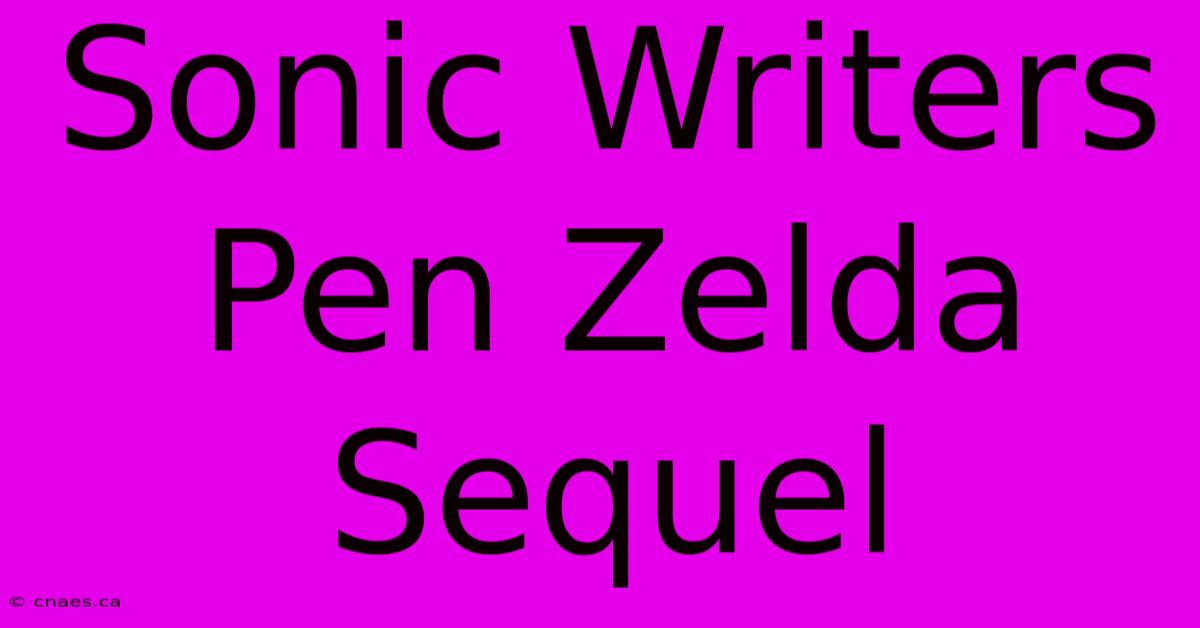 Sonic Writers Pen Zelda Sequel